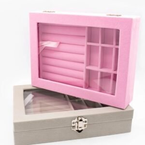 Luxury Jewelry Storage Organizer Box with Lock – Velvet Lined Multi-Compartment Jewelry Case for Women